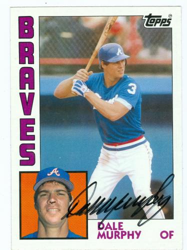 Dale Murphy Autographed 1984 Topps Giant Baseball Card 2 Atlanta 