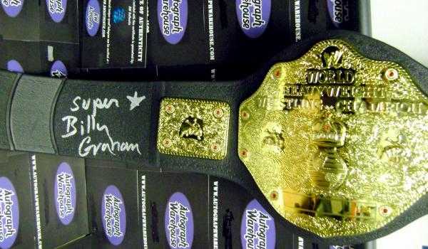 billy graham wwe championship. Superstar Billy Graham autographed WWE Championship Belt Replica Plastic
