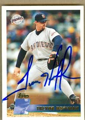 Auto Racing Parts Diego on Trevor Hoffman Autographed Baseball Card San Diego Padres Various