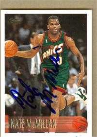 NATE MCMILLAN autographed Basketball Card (Seattle Sonics) 1996 Topps ...